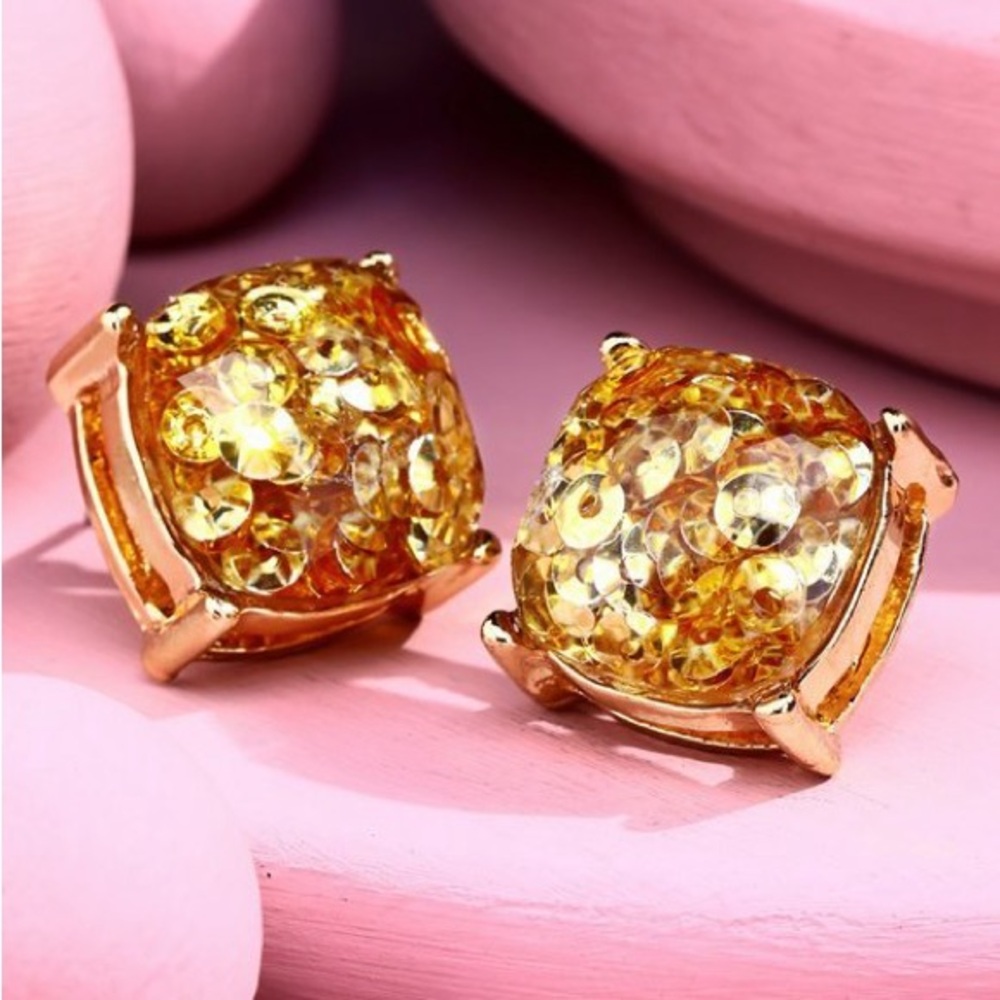 Gold Sequin Accent Studs NWT